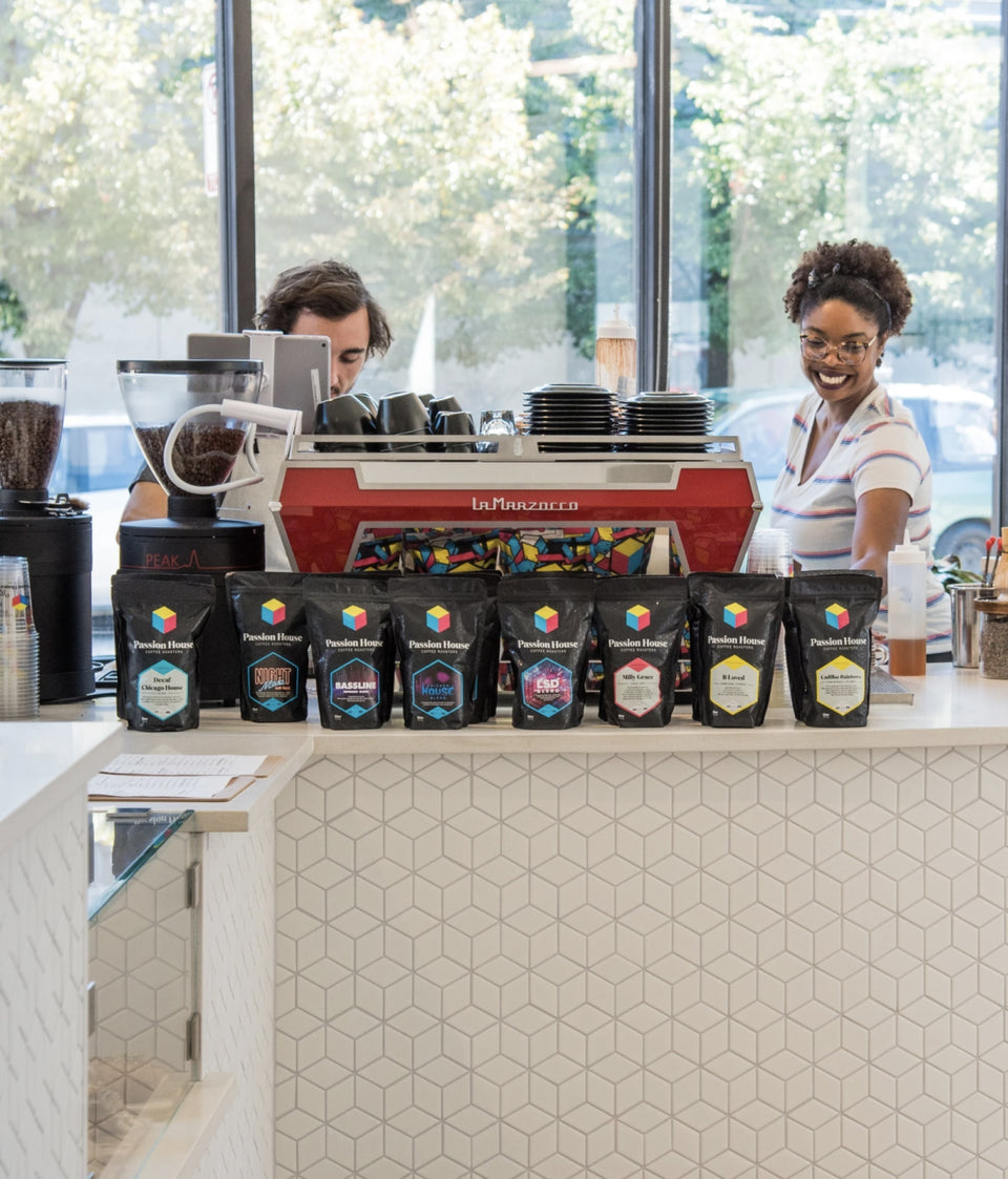 Serving Coffee in a Chicago location 